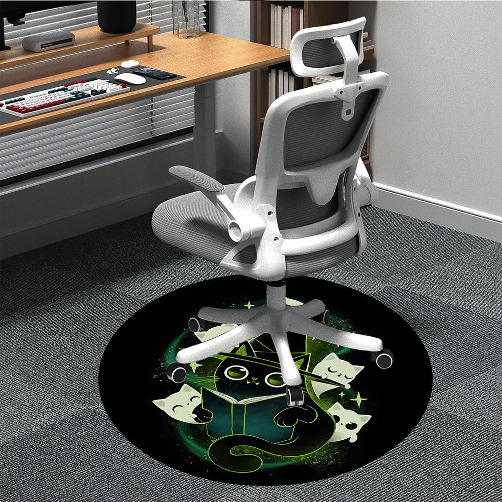 

1pc Witchcraft Cats Office Round Area Rug, Under Office Chairs Bedroom Living Room Home Decor, Room Deco, Available in Various Sizes 80cm
