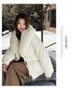 Winter Solid Color Hooded Big Fur Collar Loose Casual Windproof Thickening Warm Short Women's Jacket 5 Colors