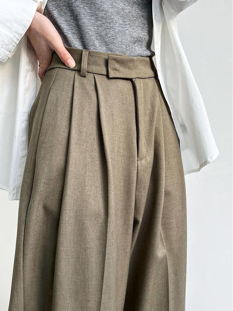 Luxi Minimalist Women's Wide-Leg Mopping Pants, Spring/Autumn 2025, Old Money Style, Loose Drape, Perfect for Commuting.