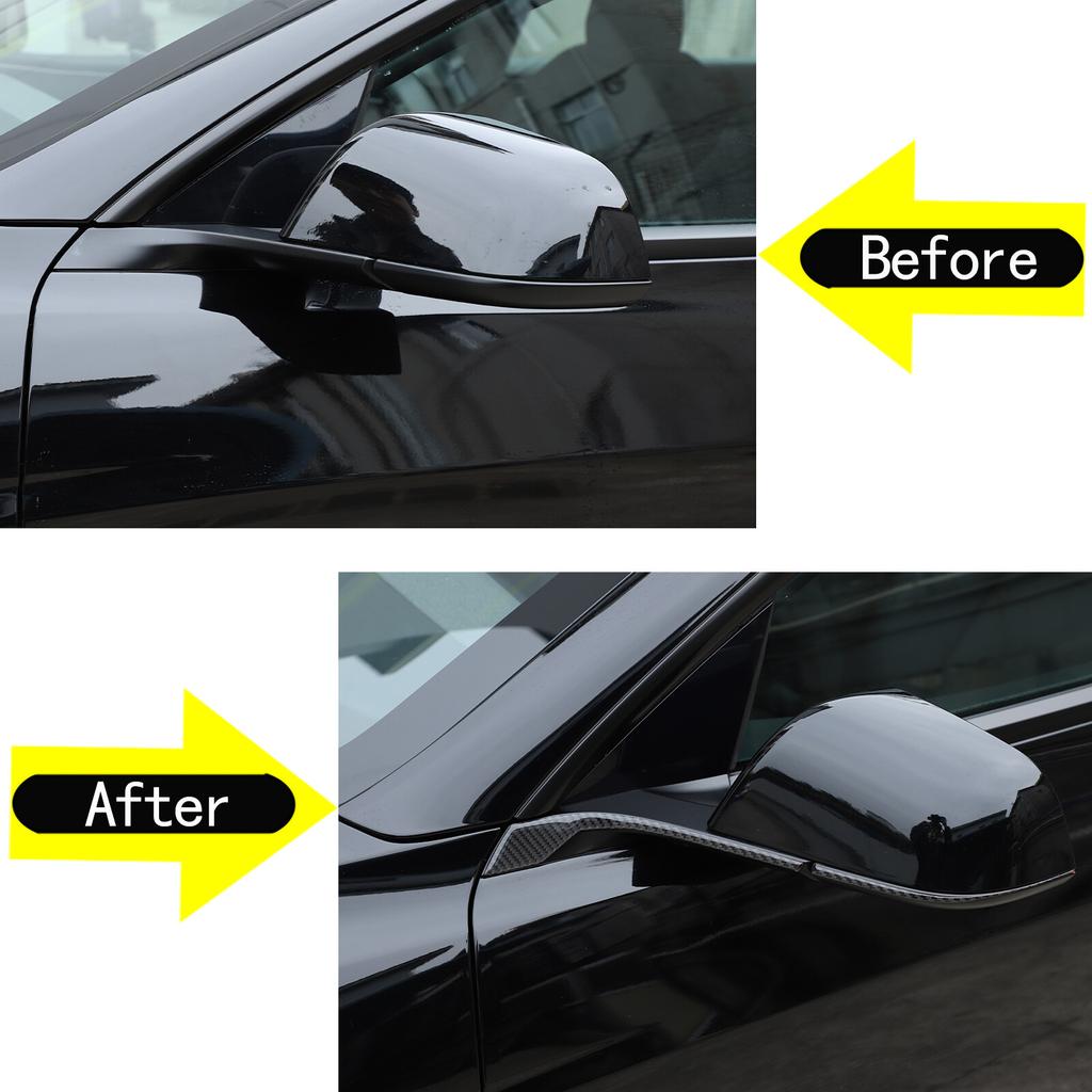 Carbon Fiber Side Rearview Mirror Cover Trim For Tesla Model 3 Highland 23-24