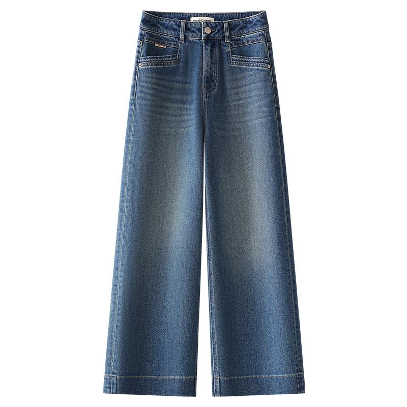 

Women s Retro Straight-Leg Jeans: 2025 Spring/Autumn Loose Fit XL синій