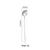 304 Stainless Steel Long-Handle Double-Ended Cocktail Stirring Spoon & Fork
