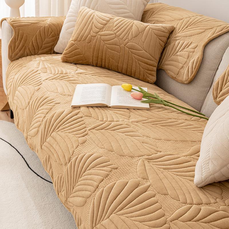 Cream Velvet Retro Living Room Sofa Cushion Plush Sofa Cover Autumn and Winter Four Seasons Sofa Towel Cover Cloth Cushion