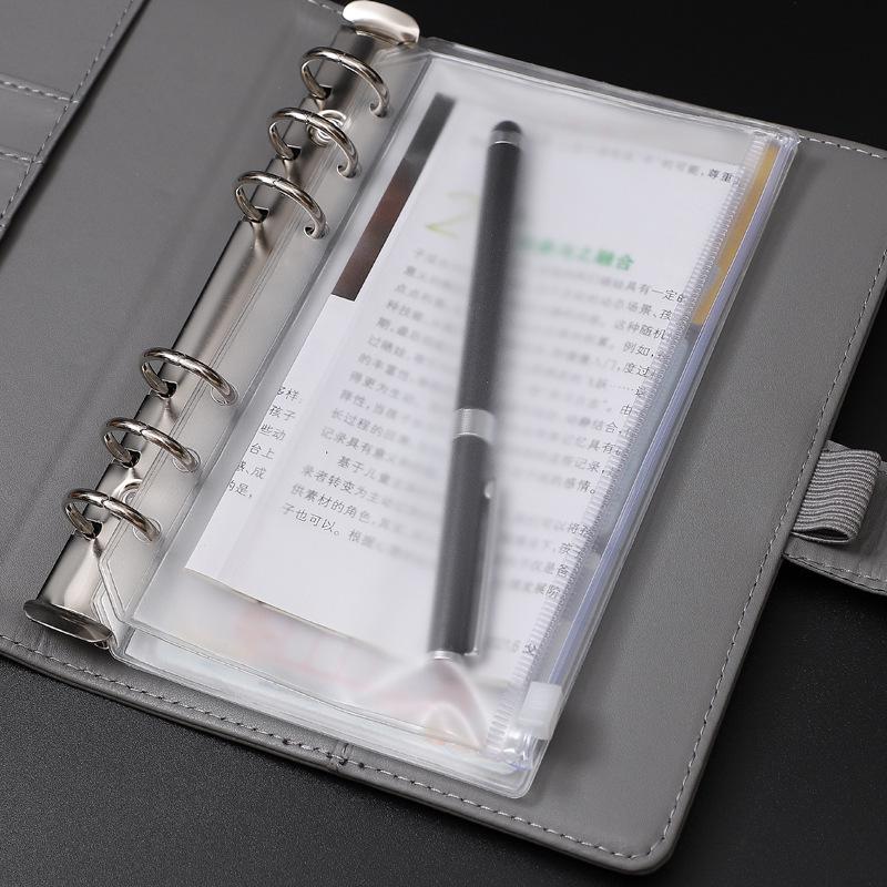 A5/A6 Multi-spec Transparent 6-Hole Zipper Loose-Leaf Notebook & Ticket Planner PVC Storage Bag
