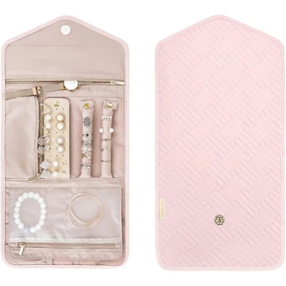 Polyester Jewelry Storage Roll Bag Large Capacity Roll Jewelry Organizer  Cosmetic Storage