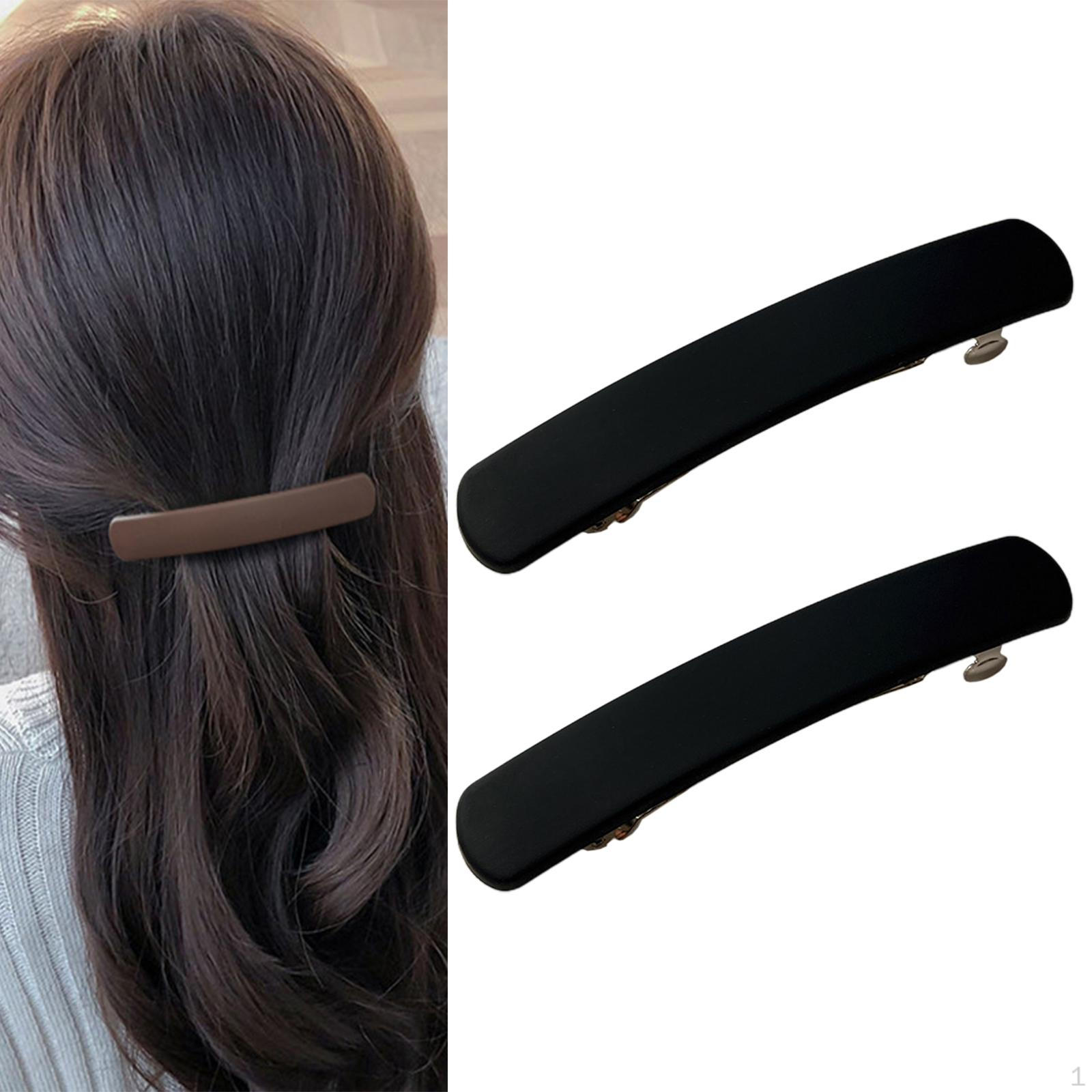 

2 шт. заколки для волос для женщин и девочек, прямоугольные женские весенние французские заколки Black