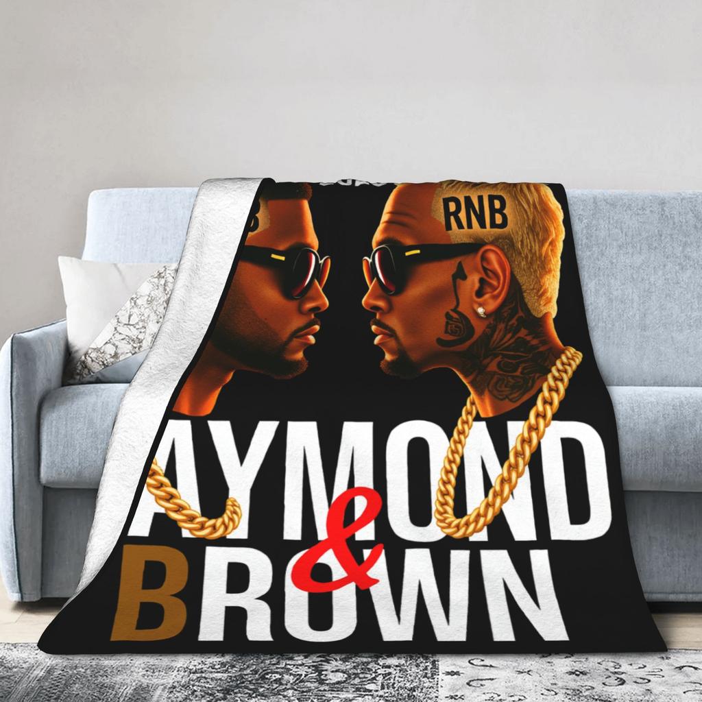 Крис Браун и Ашер Фланелевые пледы в стиле R&B Осень Раймонд и Браун Мягкий прочный плед для детской кровати Покрывало для дивана-кровати