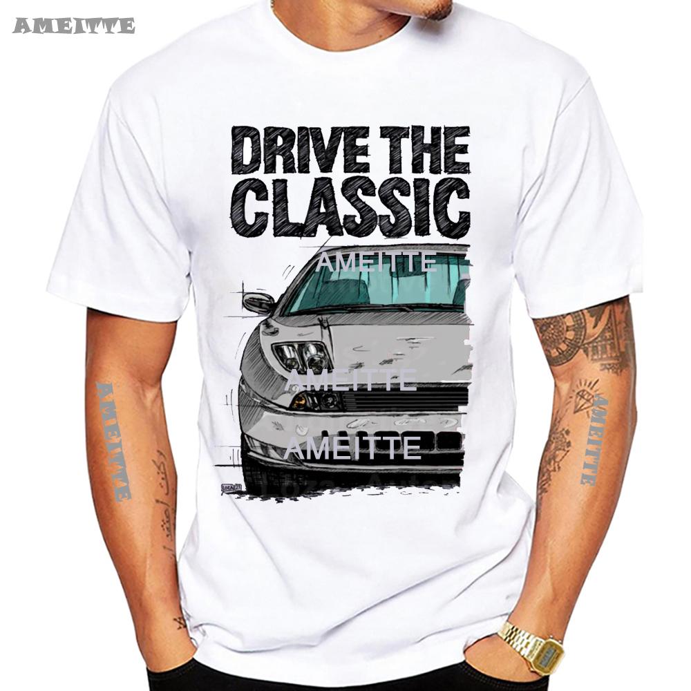 Newest Summer Men Short Sleeve Classic Fiats Coupe Color Bumper Grille Version T-Shirt Boy White Tees Legend Car Design Mans Tops