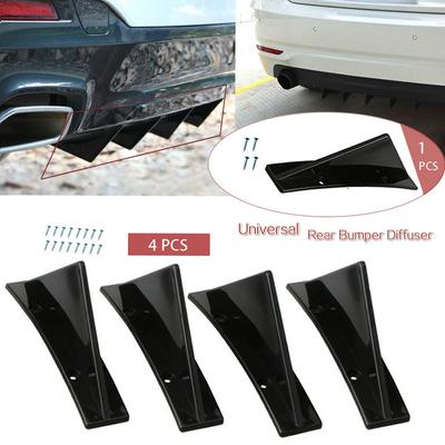 Universeller modifizierter Haifischflossen-Heckspoiler, Stoßstange, Dreieck-Chassis, gebogener Hecklippenspoiler, 1 Stück/4 Stück