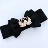 Double Beautiful Layer Bowknot Waist Belt In Soft Cotton With Elastic Fit Women For