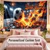 Soccer (216) Theme Wall Tapestry Customized With Name Text Personalized Hanging Tapestry For Bedroom Living Room Decor