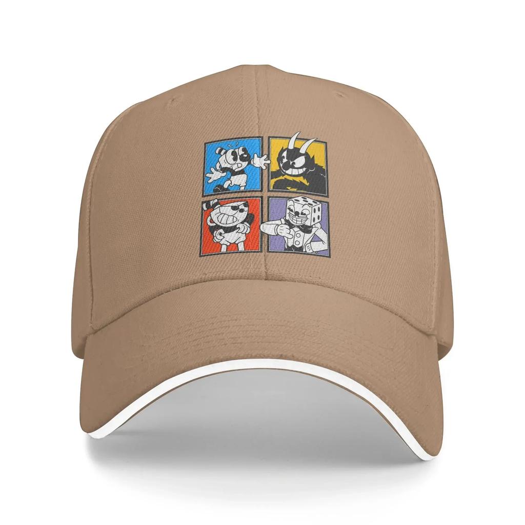 Cuphead Sun Baseball Cap Summer Unisex Adult Characters Print Trucker Hat Adjustable Casual Outdoor Gym Snapback Cap