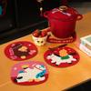 Cute Cartoon Pony Placemat Anti-scalding Water Absorbent Table Mat Blessing Non Slip Bowl Mat Table Setting