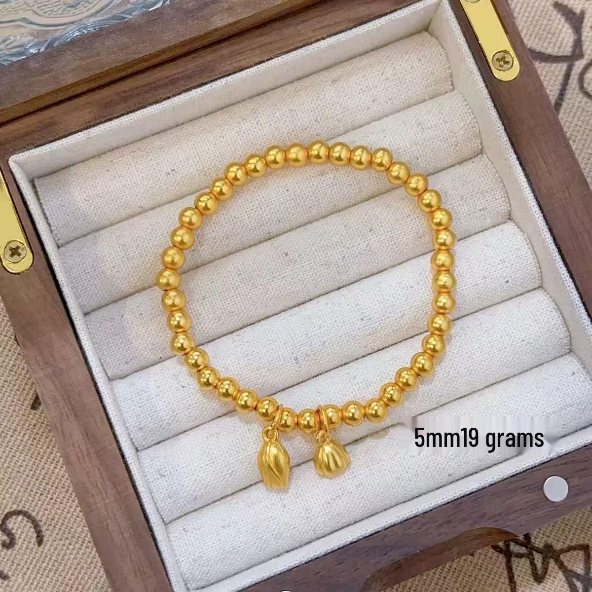 

Gold-Plated Women s Luck Bead Bracelet - Light Luxury, High-End DIY Niche Jewelry