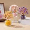 1pc Natural Crystal Money Tree Ornament Feng Shui Wealth Tree with Gemstone Abundance Bowl for Home Office Decoration Sculpture