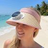 Wide Brim Sun Hat with Fan Breathable Summer Fan Visor Cap Solar Fan Hat  Camping