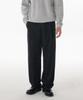 Brushed One-Pleat Wide Elastic Pants [Black]