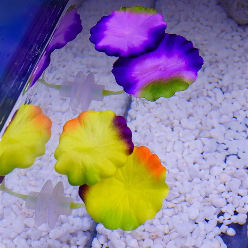 3Pcs Water Plant Leaves for Fish Tanks Aquarium Decorations Beautiful Appearance Artificial Plant Leaves Multicolored