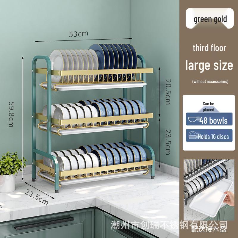 Multi-functional Kitchen Storage and Draining Rack for Bowls, Plates, Utensils, and Chopsticks