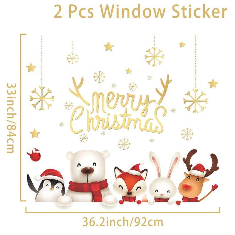 

Merry Christmas Window Sticker Christmas Decoration for Home 2025 Navidad Kerst Noel Natal Xmas Decor Gift Happy New Year 2025