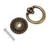 Tirador de Gabinete con Patrón de Anillo Duradero Tiradores Retro para Armario Pomos de Muebles Manijas de Bronce Agujero Único