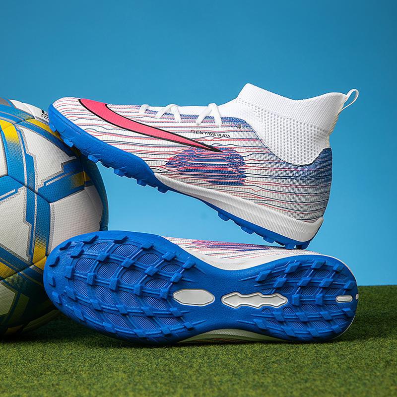 High-Top Long-Spike Football Shoes for Teens on Artificial Turf