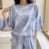 Casual Sportswear Suit Women's Summer Short-sleeved Shorts Fashion Halo Dyed Loose Two-piece Suit