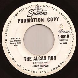 

7inch Record JIMMY SIMPSON - The Alcan Run 4991R Sparton 1961 Canada Folk Used