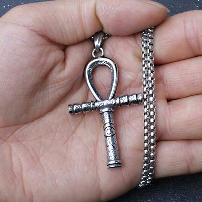 Cool Mens Egyptian Ankh Cross Eye Of Horus Pendant Necklace Stainless Steel