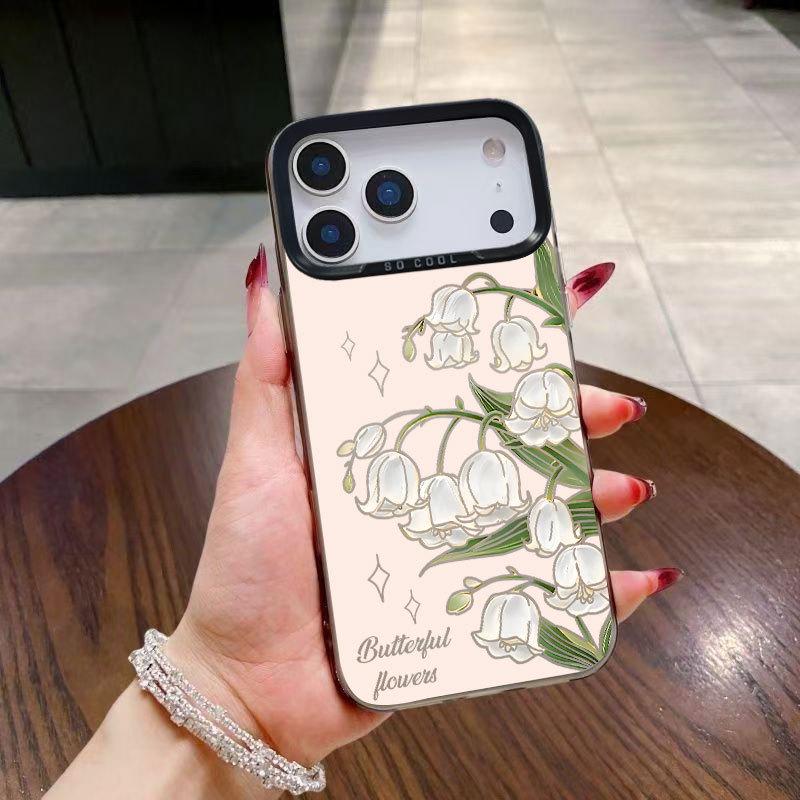 Tulpen iPhone 17 Hülle für Apples 16 Pro Max/15 Pro/13, Silberne Hülle für Mädchen, Passt für iPhone 14