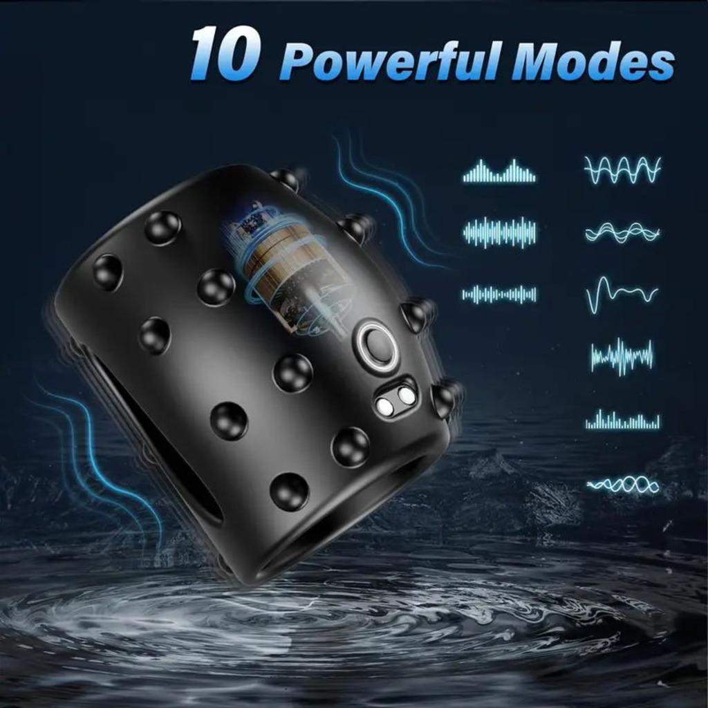 Silicone Penis Ring Locking Ring Sleeve 10 Modes Delay Ejaculation Men's Penis Erection Enlargement Ring Reusable Penis Ring