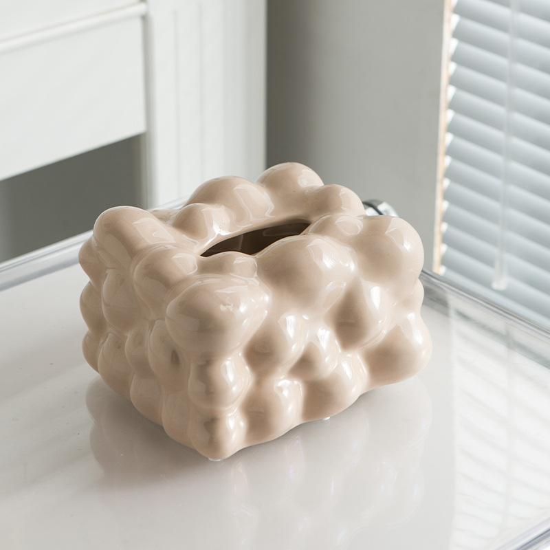 

Креативная нерегулярная сферическая выдвижная коробка для салфеток, настольные украшения, бытовая керамическая коробка для салфеток особой формы, художественное украшение