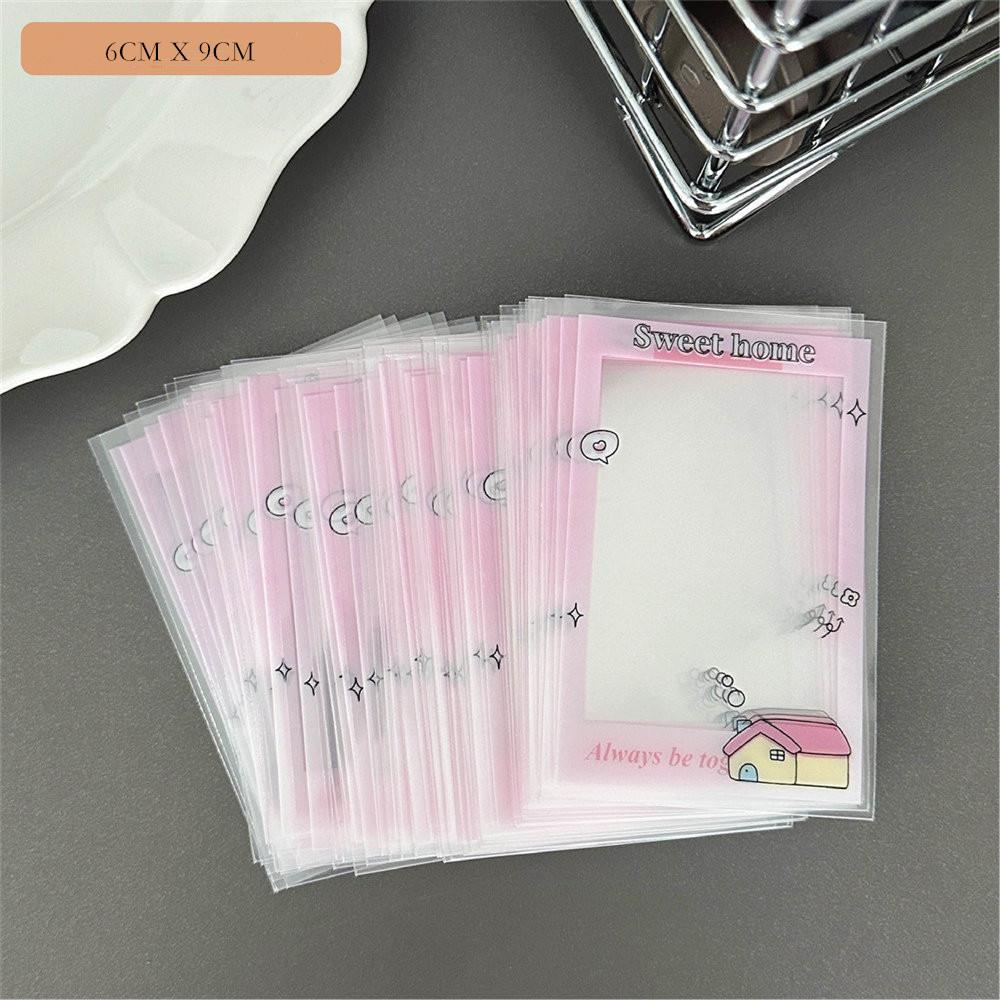 MINKYS Kawaii Ins Hot 50pcs Kpop Sleeves 3 Inch Toploader Card Bag Photocard Sleeves Idol Photo Cards Protective Storage Bag