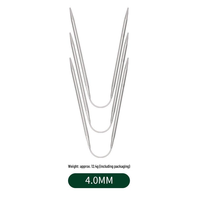 Mini 3-teiliges Rundstricknadel-Set aus Edelstahl - Kurz für Puppen & Pullover