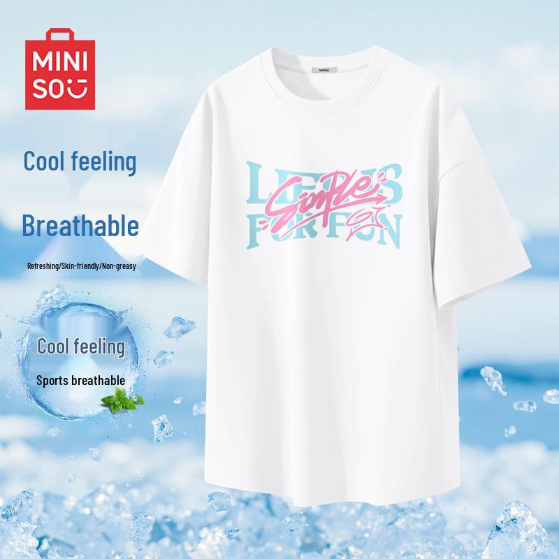 MINISO Men s Ice Silk Quick Dry Round Neck T-shirt 3XL
