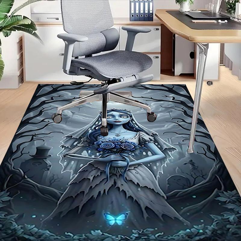 1pc ghostly bride moonlit cemetery Carpet Anti Slip Polyester Floor Mat for office.Bedroom
