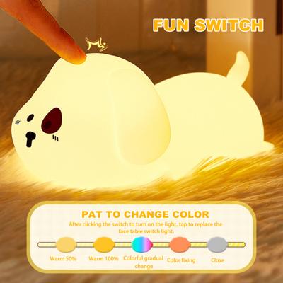 אור לילה מסיליקון עם טיימר כיבוי אוטומטי עיצוב גור חמוד הבהוב