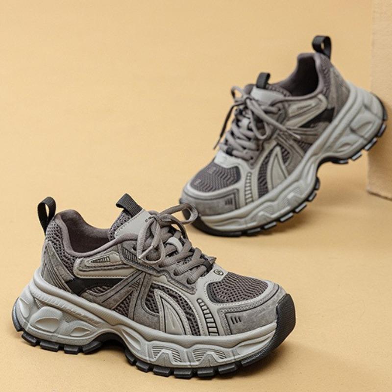 Comfortable Mesh Platform Sneakers Women Novelty Sewing Lace-up Casual Derby Shoes Light Non-slip Outdoor Sneaker Tenis De Mujer