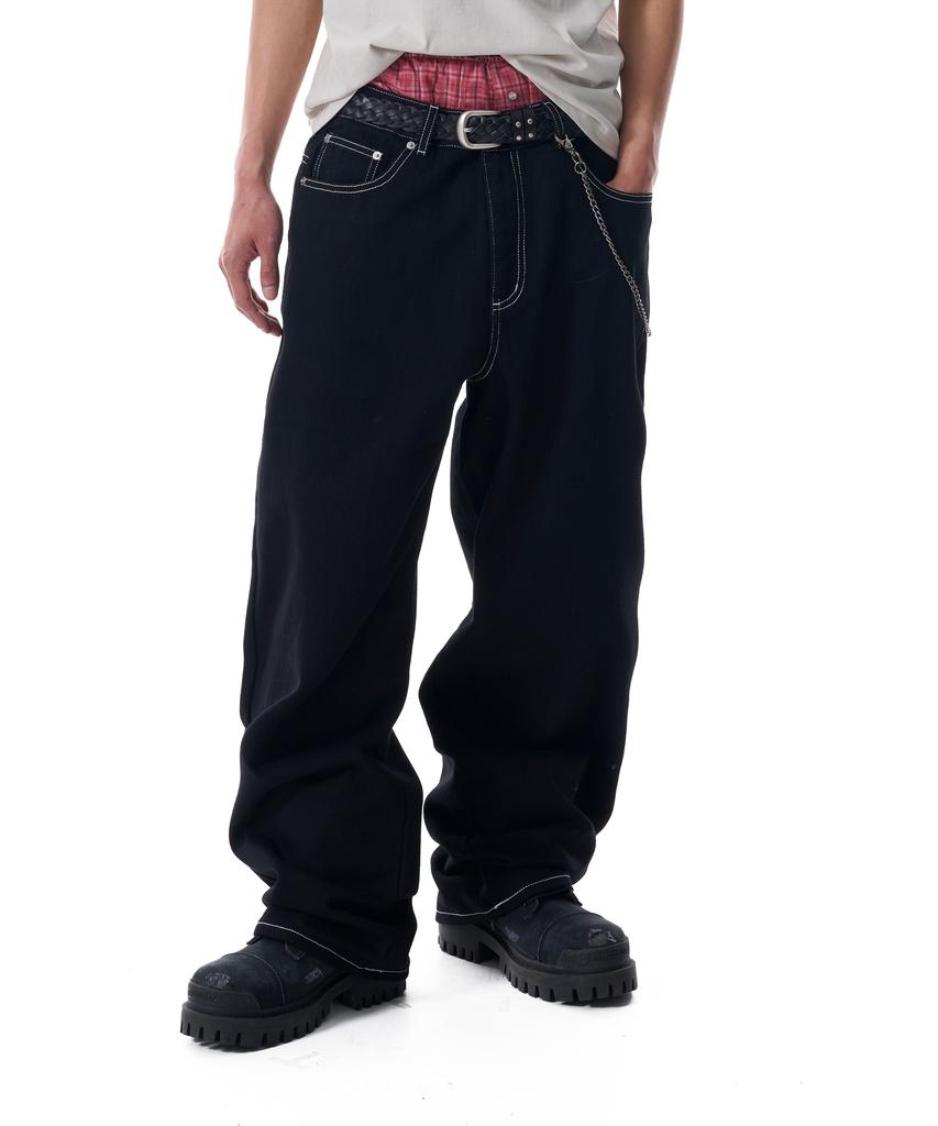 AAKAM Cinch Back Cotton Pants (Black)