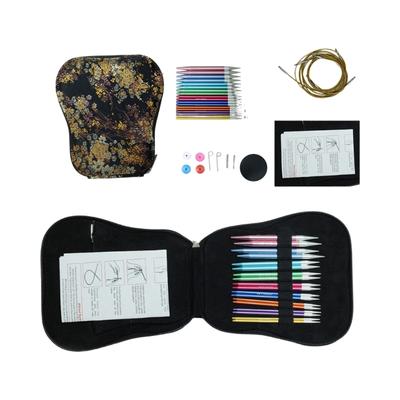9Pairs Interchangeable Aluminum Circular Knitting Needle with Case Ergonomic Grip for Weaving Yarns Craft 3.5mm-8.0mm
