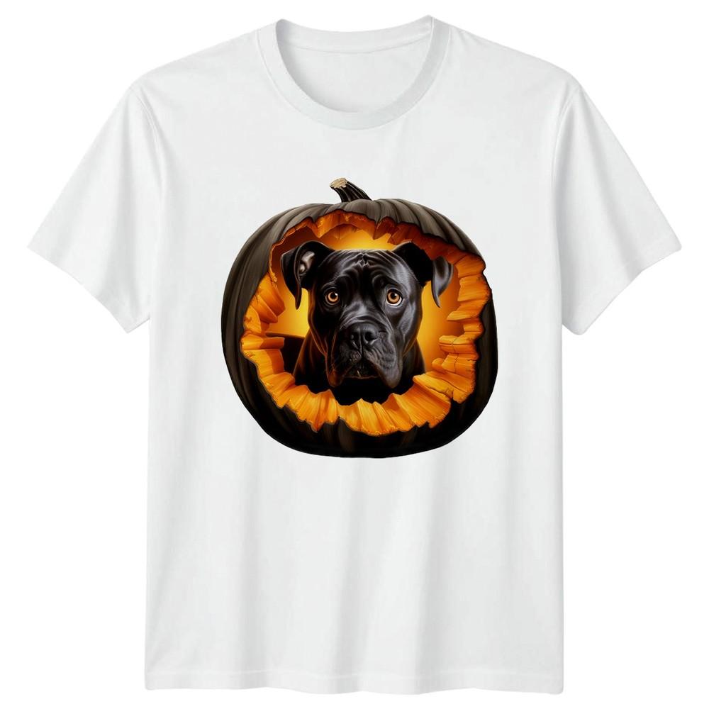 Dog Peeking From Carved Pumpkin TShirt Cane Corso Dogs Halloween S