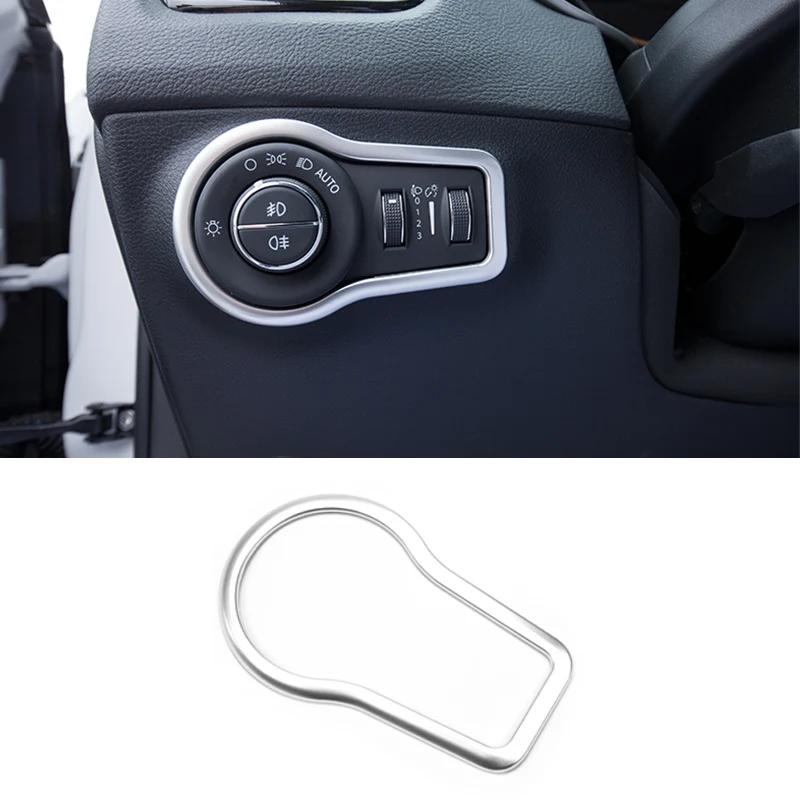 Car Interior Headlight Lamp Switch Button Decoration Cover Trim Stickers For Jeep Compass 2017 2018   Accessories