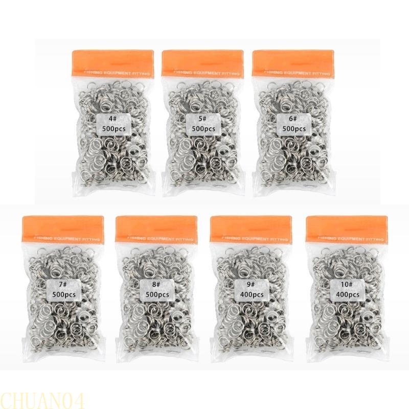 A1A2 500Pcs High Strength Fishing Split Rings Double Rings Connector Heavy Duty Lures Rings High Carbon Spring Steel Split Rings