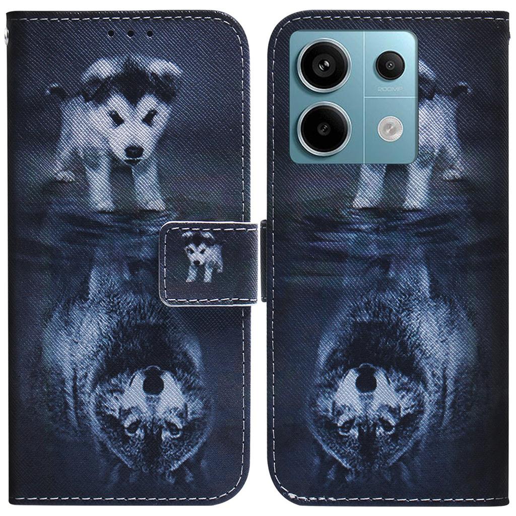 For Xiaomi Redmi Note 13 Pro 5G/Poco X6 5G Leather Case Stand Phone Cover 3D Creative Pattern Design