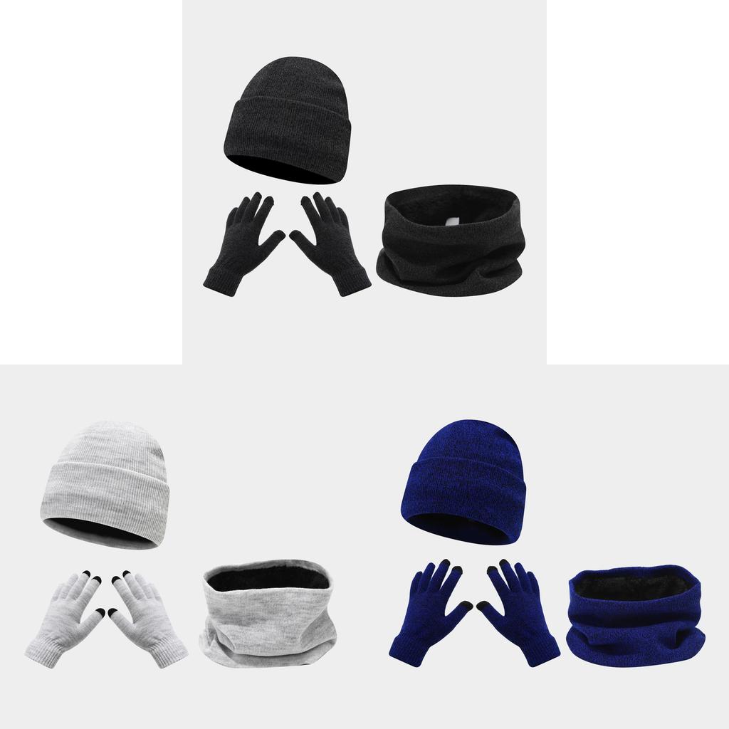 Acrylic Winter Scarf Hat Gloves Set For Skiing And Outdoor Cold Weather Comfort