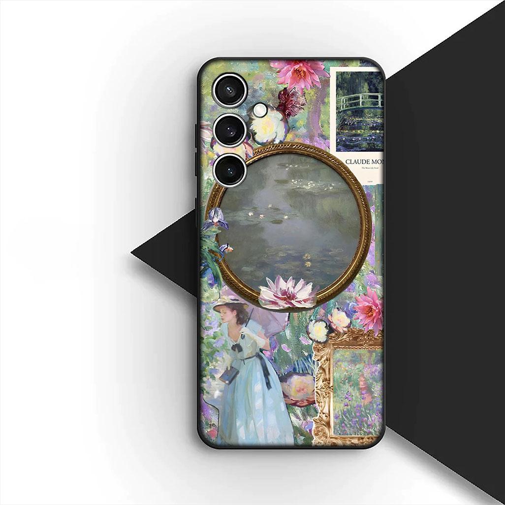 

Protective Cover for OPPO A80 A18 A16 A40 A17 A15 A38 A78 A79 A54 A57 A12 A60 4G 5G Casing Phone Case Claude Monet Waterlily Cat OPPO A16S