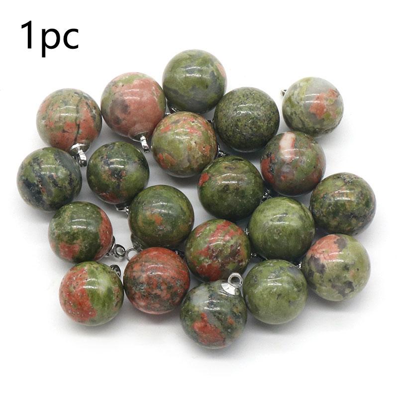 

1pc 12mm Round Pendant Natural Stone Ball Carved Agates Quartz Crystal Charms Jewelry Making DIY Necklace Earrings Gift