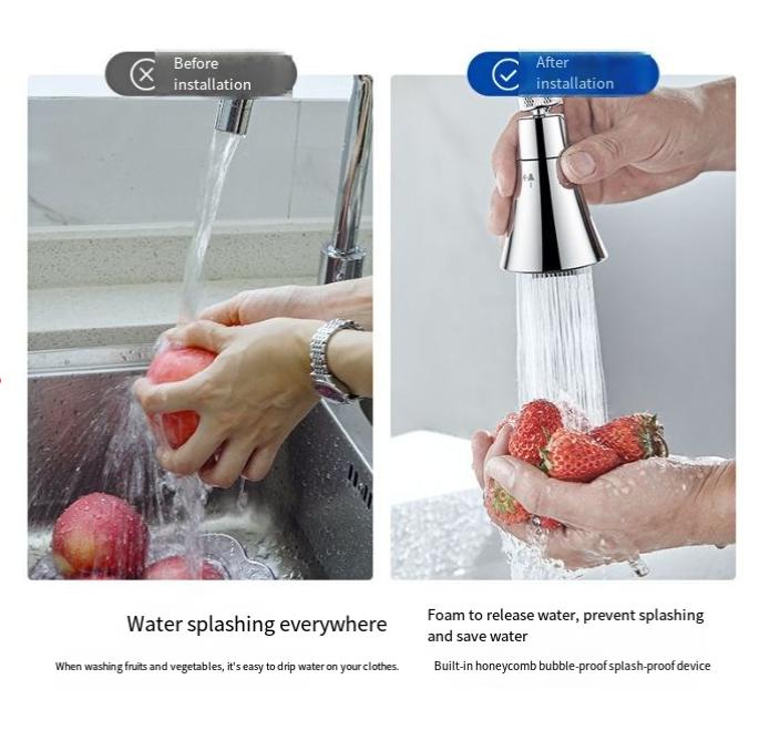 Flexible Kitchen Faucet Sink Mixer Tap Sprayer Head Filtered Water Tap Faucet Nozzle 360 Degree Rotating Filter Extension