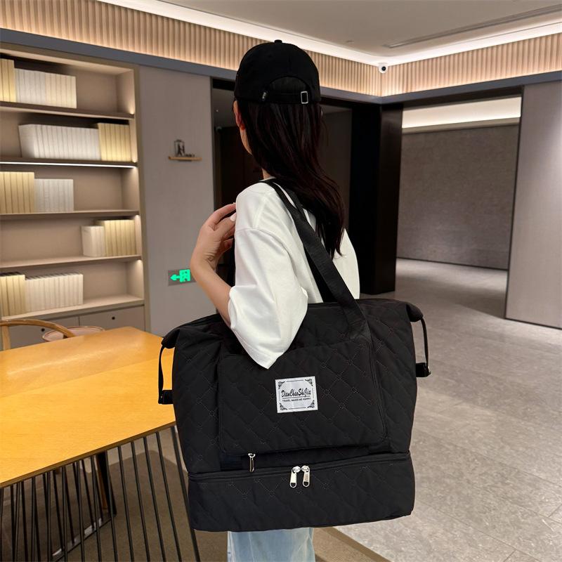 Foldable Wet and Dry Sports Fitness Bag with Shoe Storage Style Diamond Extra-dressing Travel Bag Can Be Used To Cover The Lever