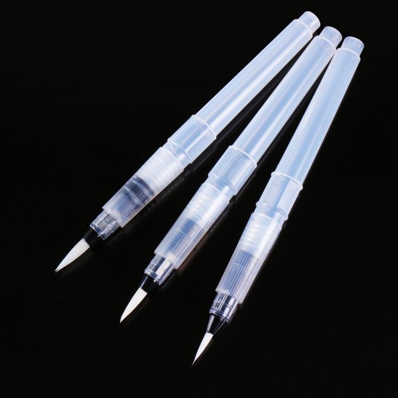 1/3pcs Watercolor Soft Brush Pen Refillable Water Pen Painting Drawing Brushes Calligraphy Art Supplies